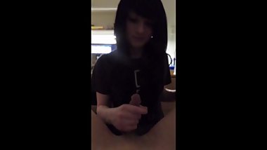 Cute Emo Trap Licks and Sucks Cock