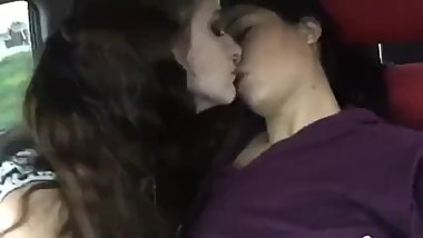 Lesbians Having Sex in Car