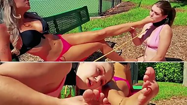 Anyone has it? TaylorKnight makes AnastasiaRose her foot bitch in public!