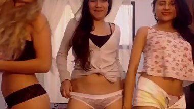 Bunch of hotties play on webcam while parents are away