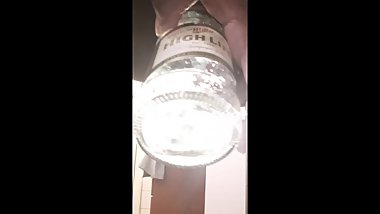 EBONY BI BBW PEEING Giving Miller Bottle A Refill!!!!