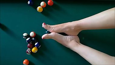 Sexy Feet Playing Billiards