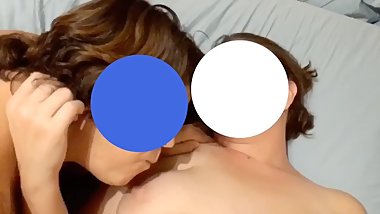 Wife sucking tits