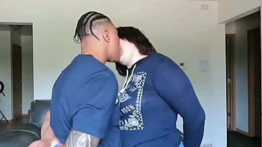 Nasty Interracial Lesbian kissing