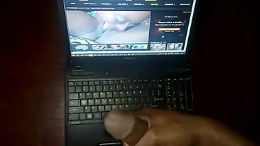 Jerking of to my step mom's lesbian pussy licking porn