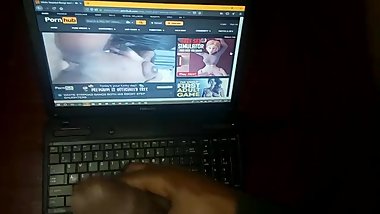 Jerking off to my slut step sister's threesome hardcore sex