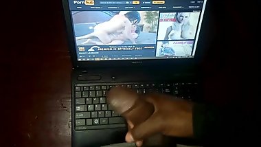 Jerking off to a passionate lesbian sex