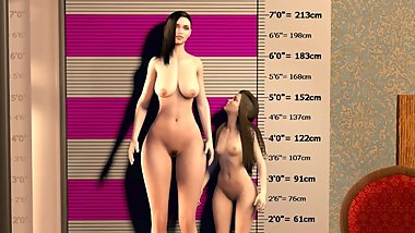 Big Boob Lesbian Giantess Breast Expansion - Tall Vs Small Comparison