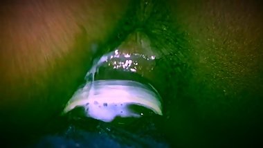 Close up of wife fucking a strap-on