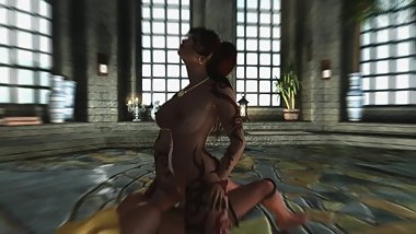 Slave is pleasing her redhead mistress with a strap-on