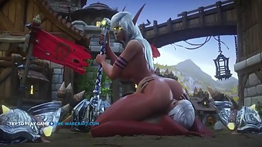 WorldofWarcraft Nightelf WITH Human 3Dpornlesbian