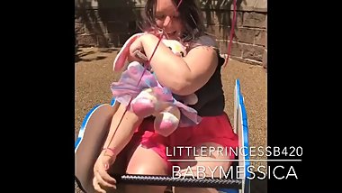 LittlePrincessB420 babymessica DUMB DIAPER GIRL AT PLAYGROUND