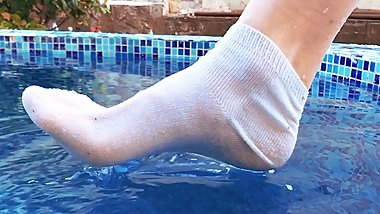 My white socks are wet