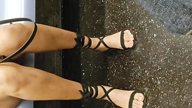 Candid ebony feet