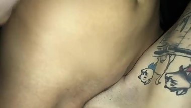 Girls eat each other out in backseat of car