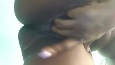 Horny Black MILF Finger Fucking Fat Juicy Pussy Before Work