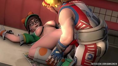 Honeydew Mei gets fucked by Zarya at work (Lesbian/Yuri with Sound)