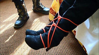 bondage boots fetish sensual punish Fantasy of Paula foot fetish