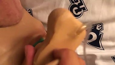 Amateur cross dresser plays with new pussy part 2