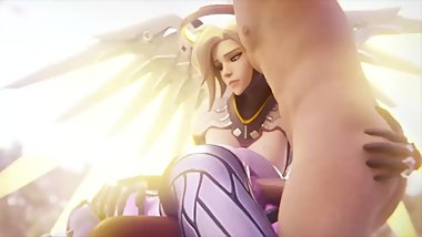Widowmaker x Mercy Lesbian Finger Fucked NEW Sex Game