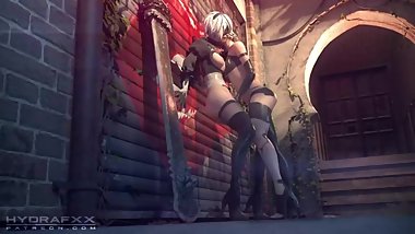 2A & 2B's Public Lesbian Fun {NieR: Aoutmata Vid 1}
