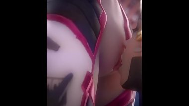 Mercy Sucks D.va's Cute little clit