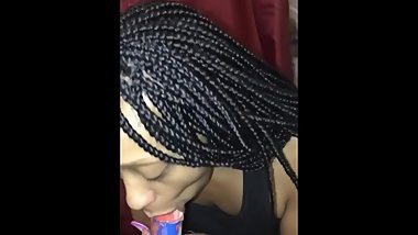 Long tongue ebony girl