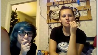 Two Irish girls kissing on chatroulette