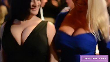 Mature Milfs Jiggle and Bounce Boobs at Party