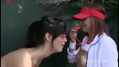 Slutty college girls are fucking around in hot lesbian porn