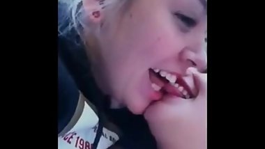 Sweet young lesbians kissing