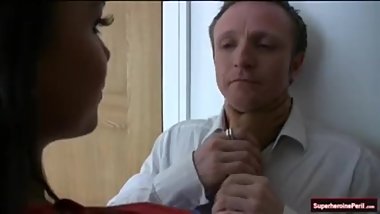 Superheroine throatlift/masturbate