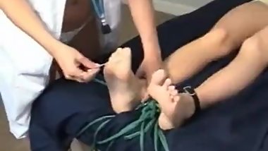 Ticking bondage nurse girl
