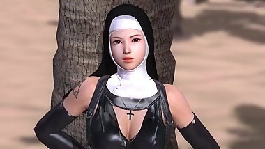 Dead or Alive 5 1.09BH - The Nuns Relax by a Tree on the Beach