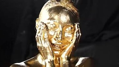 Gold and silver paint girl