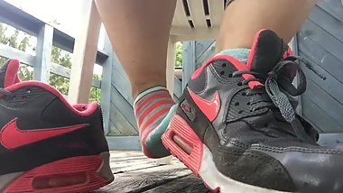 Sweaty smelly socks and feet after a run
