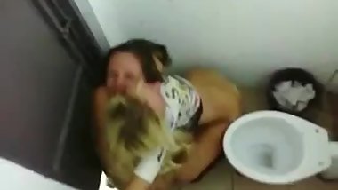 spy lesbian in toilet