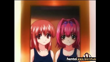 Two young lesbian girls play in the shower - Hentai.xxx