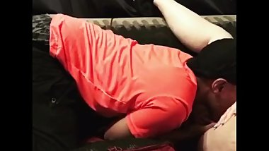 Ebony Stud makes white girl cum with tongue