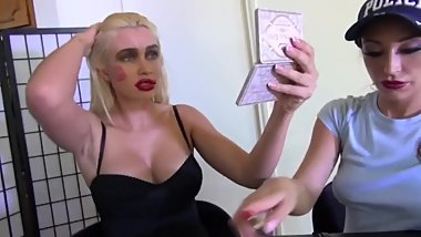 cop lesbian lipstick kissing