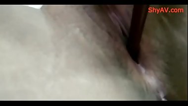 Chinese teen masturbating while dad went out