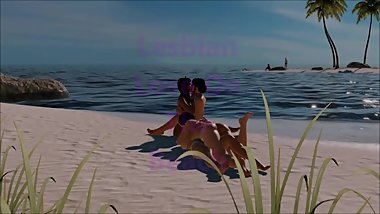 Lesbian Love On The Beach