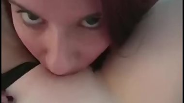 Hot young girl doing cunnilingus