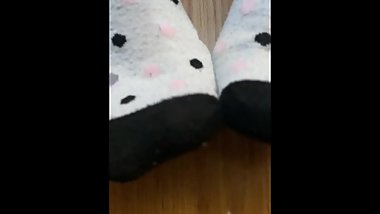 Teen girl socks up close ASMR
