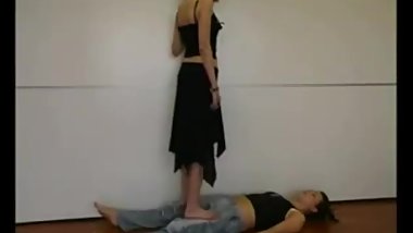 lesbian trampling foot worship