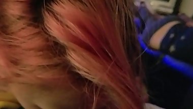 barely legal goth bitch sucks dick while 2 lesbians sleep 5 feet away