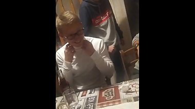 Young nerd licks the shit out of blond slut'd neck