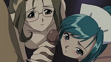 Lesbian teens make a threesome with a doctor  Anime Hentai Uncensored