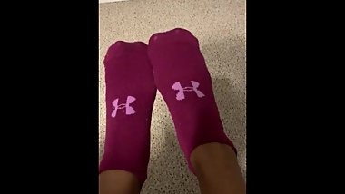 Ebony teen socks pov
