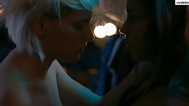 Erika Linder and Natalie Krill in lesbian scenes of Below Her Mouth 2006